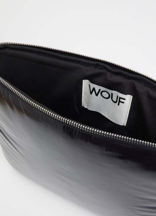 Wouf Night laptophoes 13 en 14 inch - detail zwart