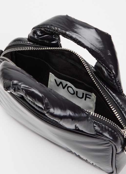 Wouf Night Mini handtas met logo en afneembare schouderriem - detail 3 zwart