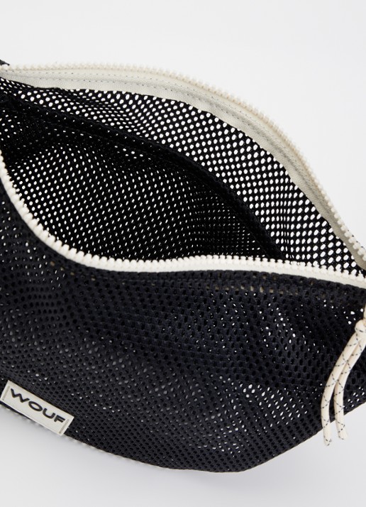 Wouf Onyx crossbodytas van mesh met logo - detail 3 antraciet