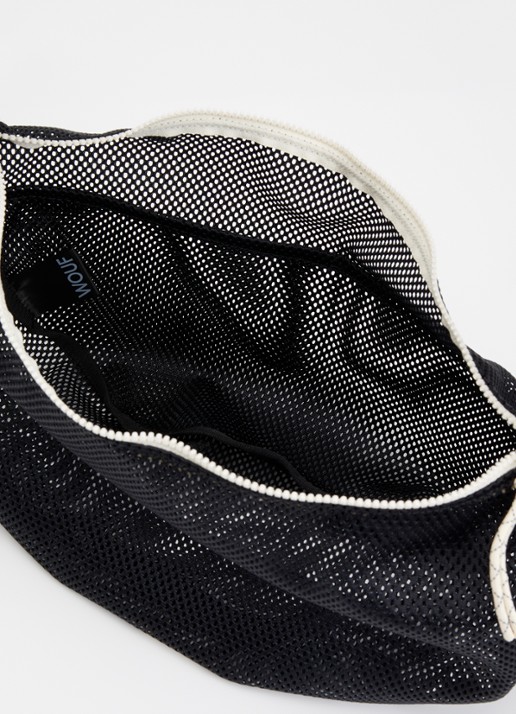 Wouf Onyx Large crossbodytas van mesh met logo - detail 2 antraciet
