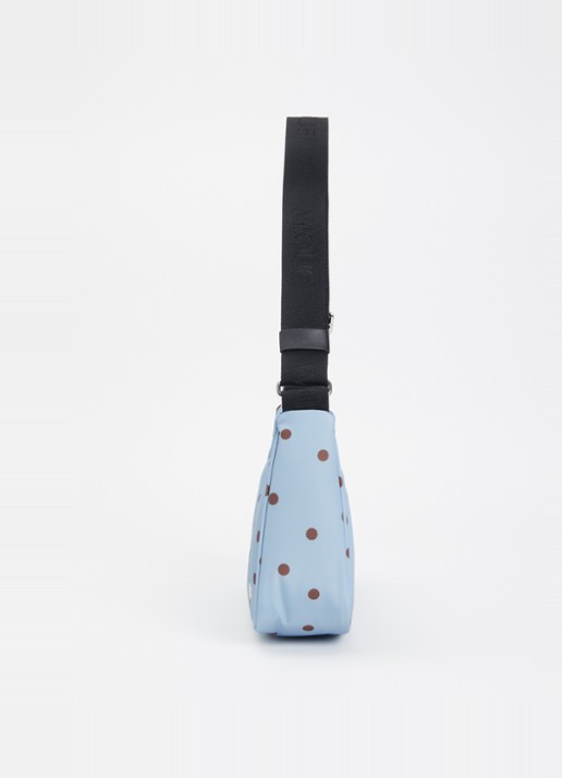 Wouf Polka crossbodytas met stippenprint - detail 2 lichtblauw