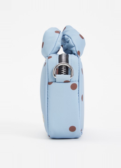 Wouf Polka mini handtas met afneembare schouderriem  - detail 3 blauwgrijs