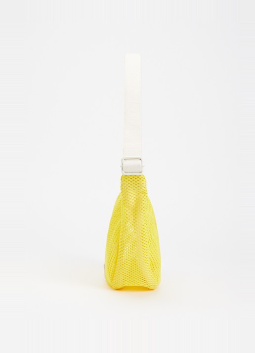 Wouf Ray crossbodytas van mesh met logo - detail 4 geel