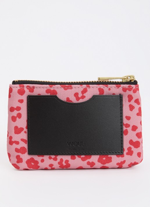 Wouf Roar portemonnee met print - achterkant roze