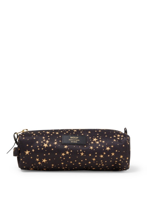Wouf Stars pennenetui van gerecycled polyester - voorkant zwart