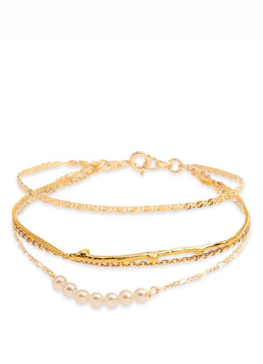 Wouters & Hendrix Armband van zilver - voorkant goud