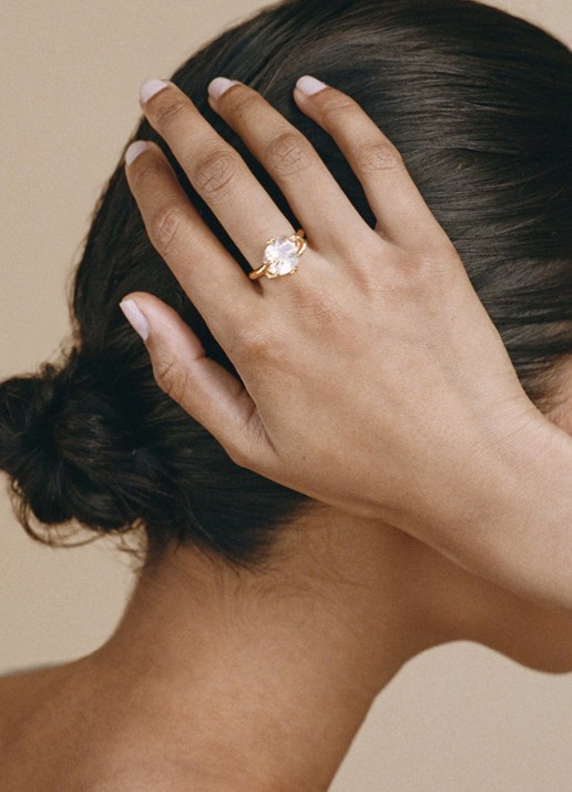 Wouters & Hendrix Ring met rutiel kwarts - voorkant 2 goud