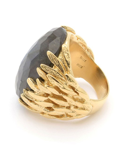 Wouters & Hendrix Wouters & Hendrix Ring met labradoriet - detail 3 goud
