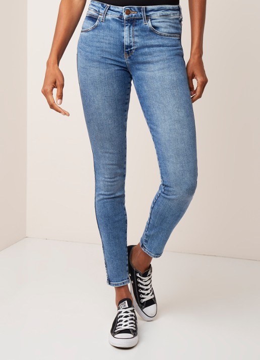 Wrangler Mid waist skinny jeans met medium wassing - detail 4 indigo
