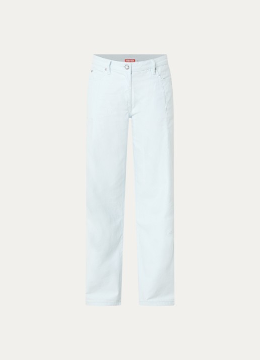 WRSTBHVR Bets mid waist straight fit jeans met gekleurde wassing - voorkant 2 lichtblauw