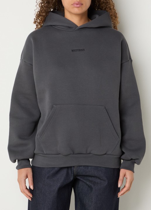 WRSTBHVR Garm hoodie met logo- en backprint - achterkant 5 antraciet