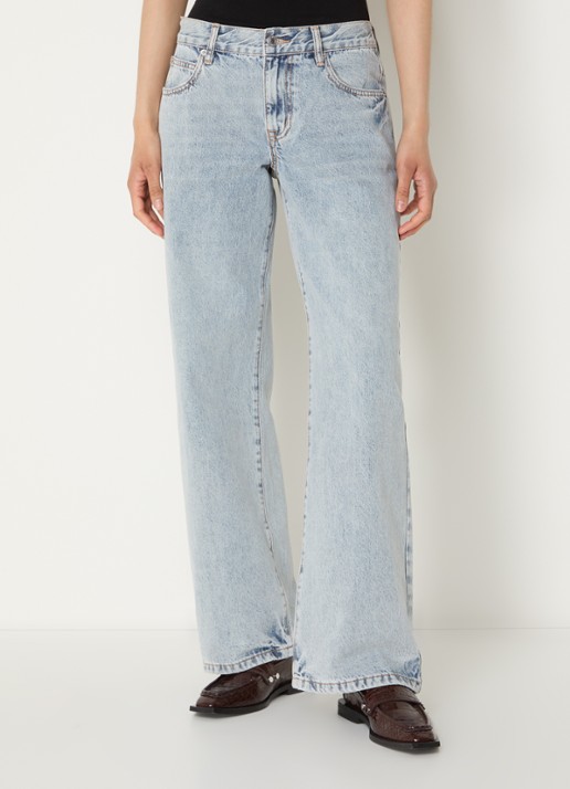 WRSTBHVR Maila mid waist straight leg jeans met lichte wassing