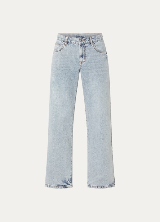 WRSTBHVR Maila mid waist straight leg jeans met lichte wassing - voorkant 2 indigo