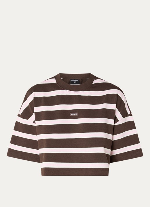 WRSTBHVR Seth T-shirt met print - voorkant 3 donkerbruin