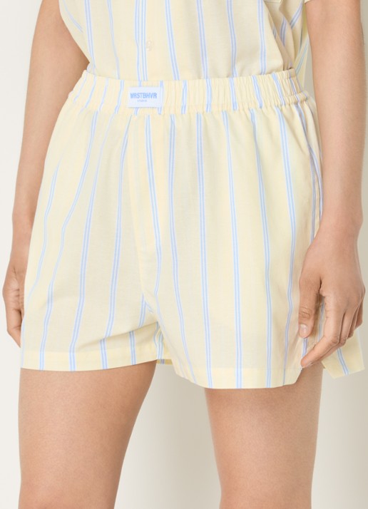 WRSTBHVR Tavina high waist straight fit korte broek met streepprint