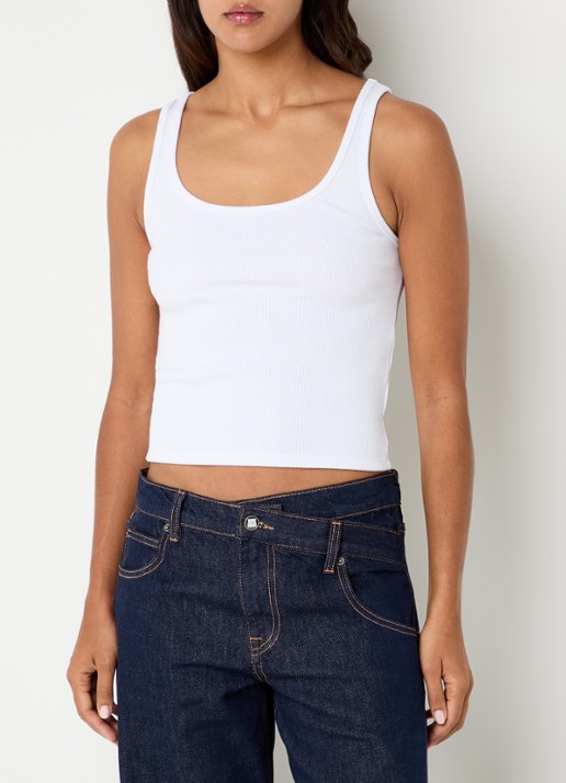 WRSTBHVR Tilla tank top met boothals - detail 4 wit