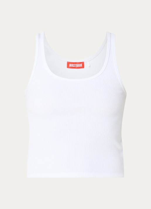 WRSTBHVR Tilla tank top met boothals - voorkant 2 wit