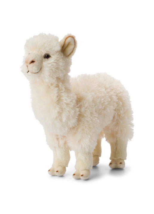 WWF Alpaca knuffel 31 cm - voorkant wit
