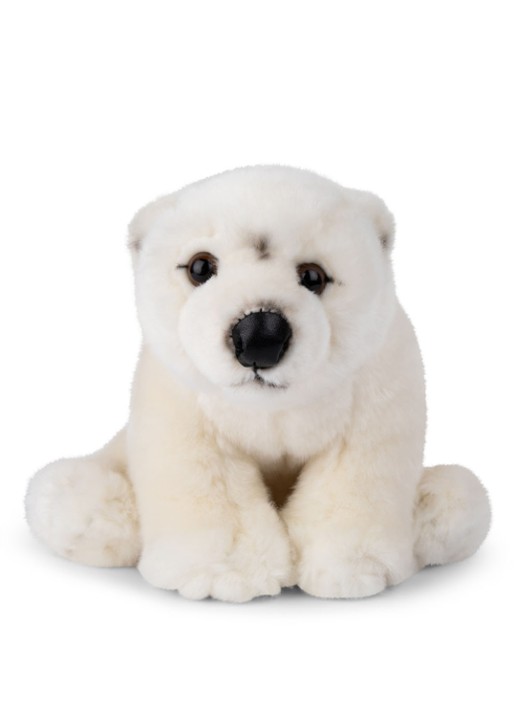 WWF Floppy ijsbeer knuffel 33 cm - voorkant wit