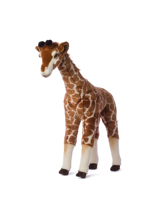 WWF Giants giraffe knuffel 75 cm - voorkant bruin
