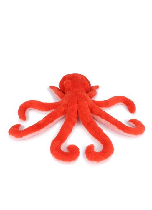 WWF Octopus knuffel 50 cm - achterkant rood
