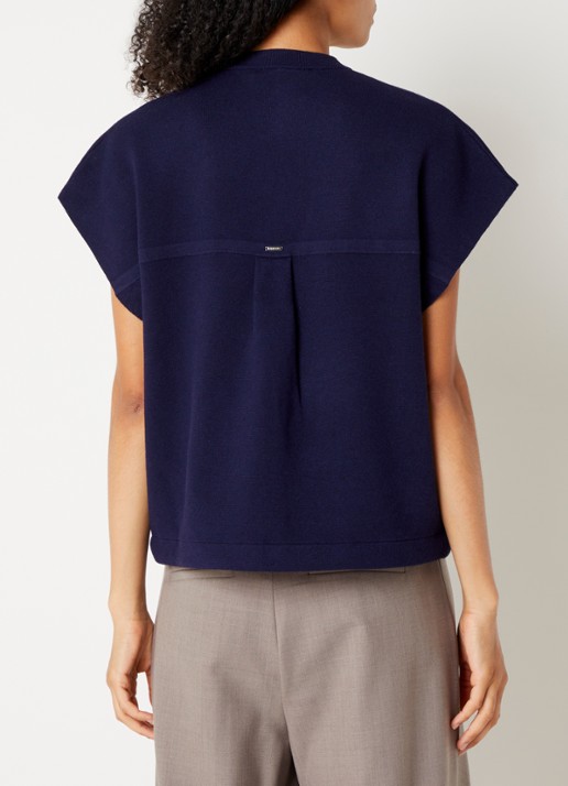 Xandres Aglae gilet met steekzakken - achterkant 2 donkerblauw
