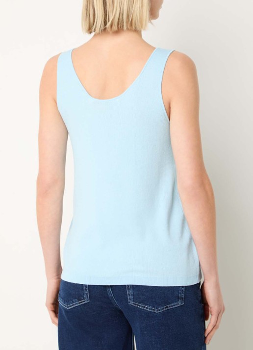 Xandres Arina ribgebreide tanktop - achterkant 4 lichtblauw
