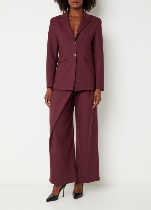 Xandres Blissia blazer in wolblend met klepzakken - voorkant 2 aubergine