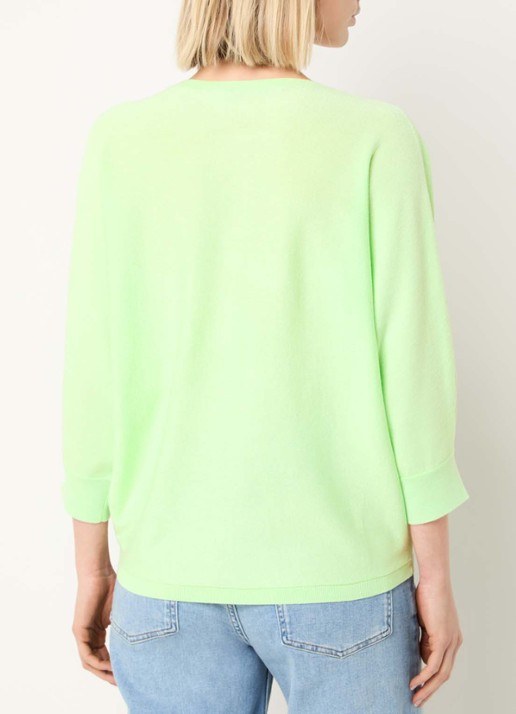 Xandres Gerret fijngebreide pullover met lurex - achterkant lime