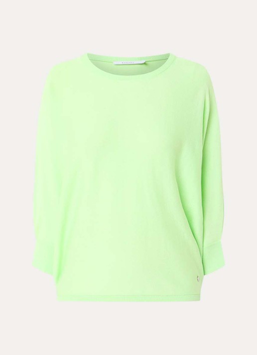 Xandres Gerret fijngebreide pullover met lurex - voorkant 2 lime