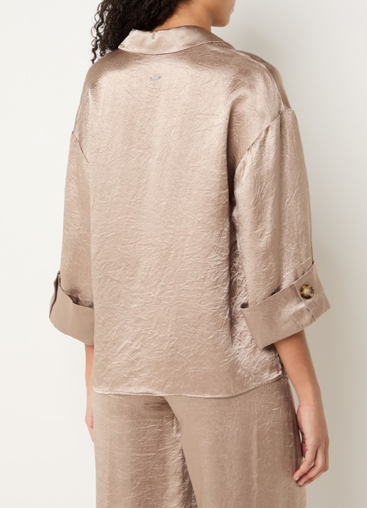 Xandres Halexa tuniek met metallic finish - achterkant lichtbruin