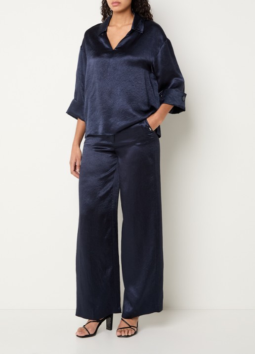 Xandres Halexa tuniek met metallic finish - voorkant 3 donkerblauw