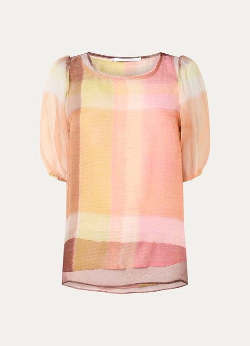Xandres Hamza tuniek met ruitdessin - voorkant 3 lichtroze
