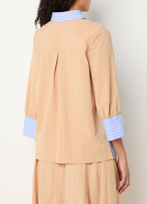 Xandres Hatriena blouse met streepprint - achterkant 3 blauwgrijs