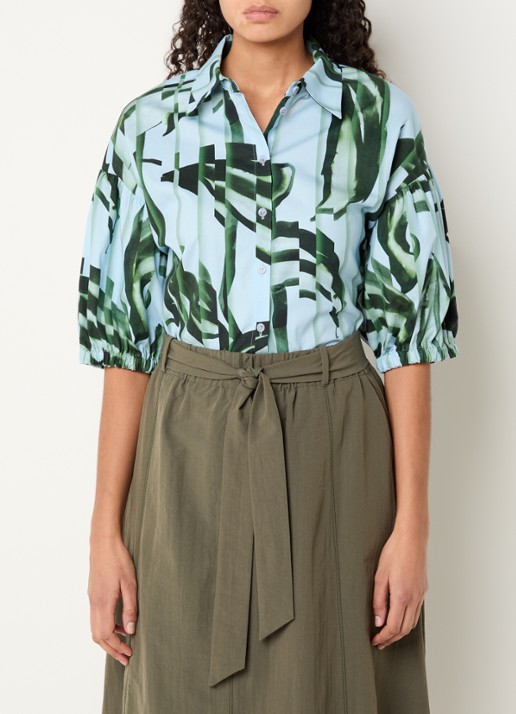 Xandres Hebad blouse met bloemenprint en pofmouw