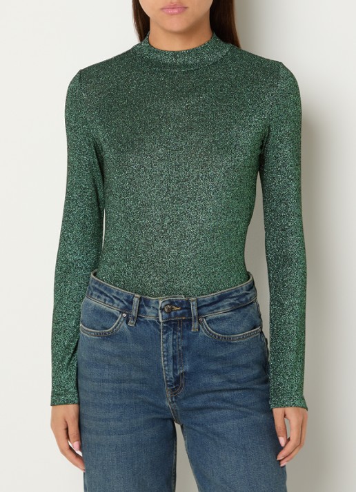 Xandres Hellas fijngebreide top met lurex
