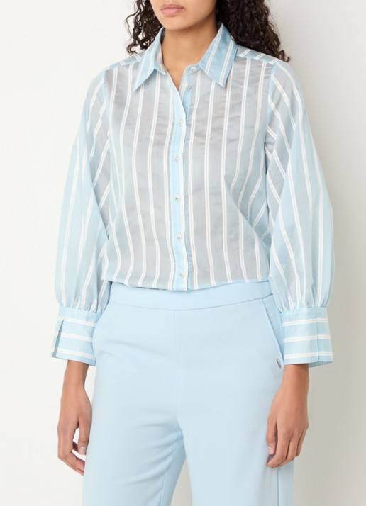 Xandres Heloisa semi-transparante blouse met streepprint