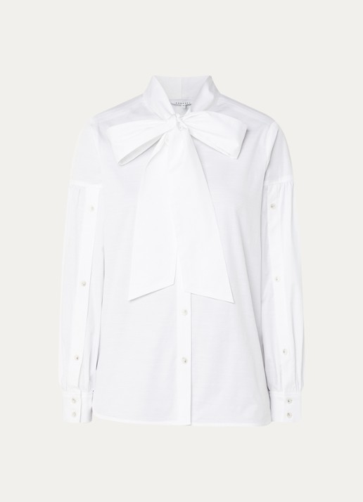 Xandres Hermino blouse met sjaalkraag - voorkant wit