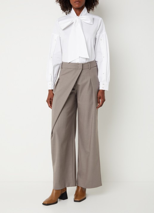 Xandres Hermino blouse met sjaalkraag - voorkant 2 wit