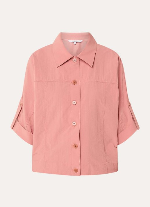 Xandres Hibis blouse met kraag - voorkant koraal
