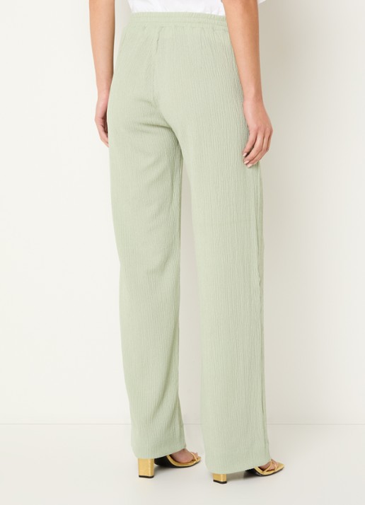Xandres High waist straight fit broek met steekzakken - achterkant 4 lindegroen