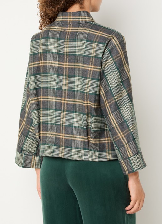Xandres Hilou blouse met ruitdessin - achterkant 3 groen