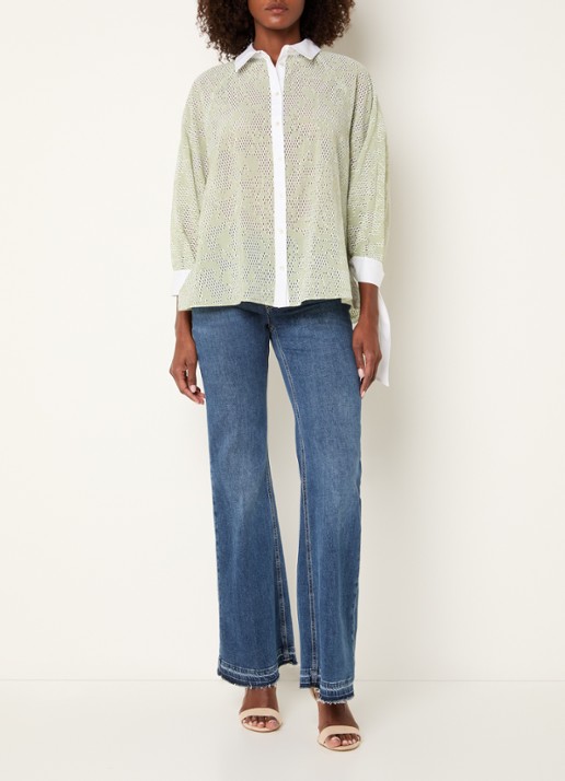 Xandres Hirina blouse met print - voorkant 4 lindegroen