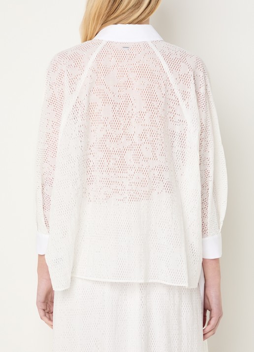 Xandres Hirina semi-transparante blouse met vlindermouw - achterkant wit
