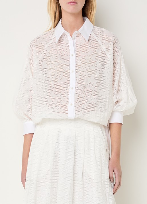 Xandres Hirina semi-transparante blouse met vlindermouw