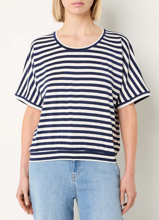 Xandres Hirokar T-shirt met lurex en streepprint