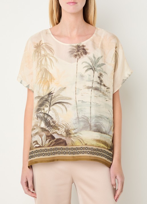 Xandres Holo blouse in linnenblend met print