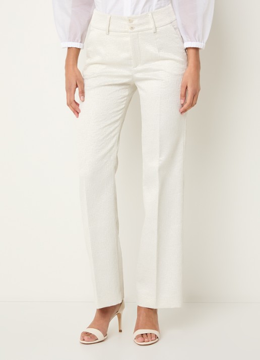 Xandres Panchita high waist straigt fit broek met lurex