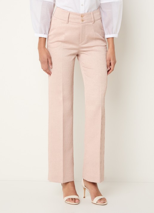 Xandres Panchita high waist straigt fit broek met lurex
