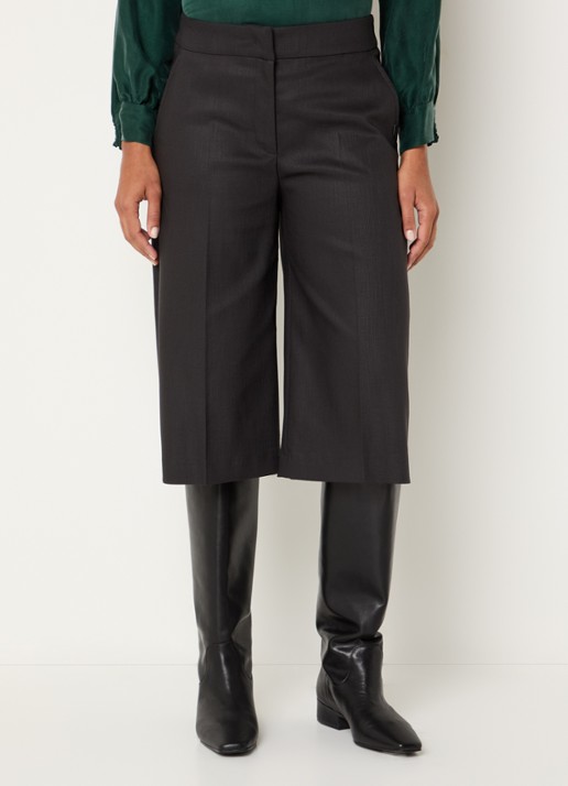 Xandres Patrizalo high waist straight fit korte pantalon in wolblend